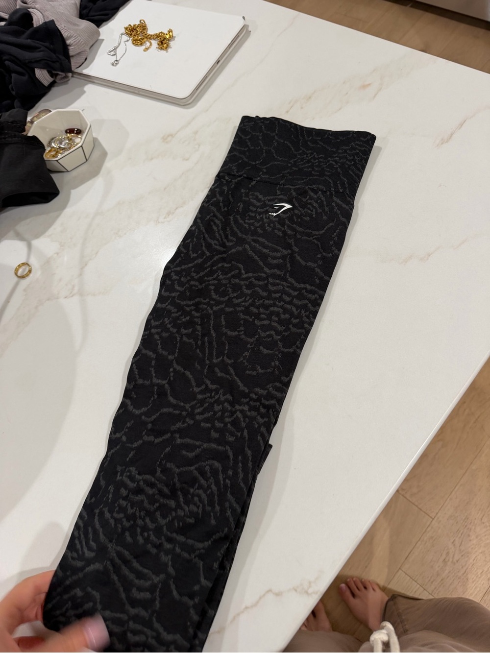 Gymshark Black Jacquard Animal-Print Leggings